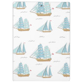 サマーシータイムセール付き可愛いヨット クリップボード (裏面)