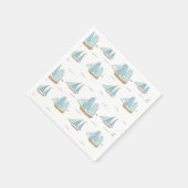 サマーシータイムセール付き可愛いヨット スタンダードカクテルナプキン (角)