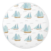 サマーシータイムセール付き可愛いヨット セラミックノブ (正面)