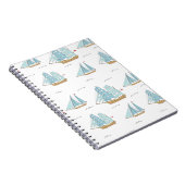 サマーシータイムセール付き可愛いヨット ノートブック (右側)