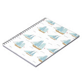 サマーシータイムセール付き可愛いヨット ノートブック (左側)