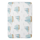 サマーシータイムセール付き可愛いヨット バスマット (正面縦)