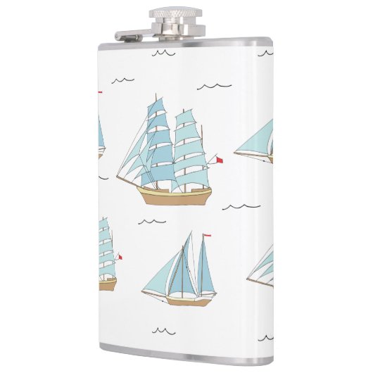 サマーシータイムセール付き可愛いヨット フラスク (左)