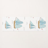 サマーシータイムセール付き可愛いヨット ヨガマット (裏面(横))