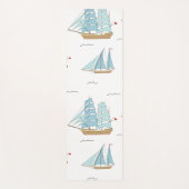 サマーシータイムセール付き可愛いヨット ヨガマット (正面)