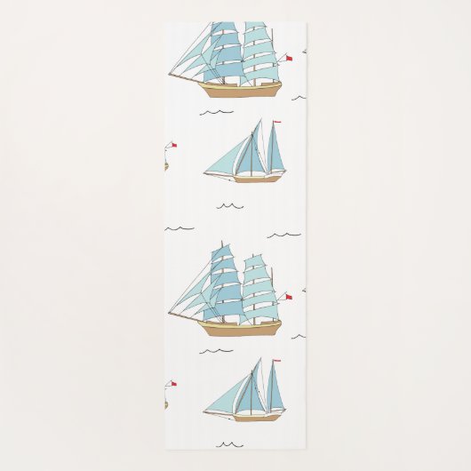 サマーシータイムセール付き可愛いヨット ヨガマット (裏面)