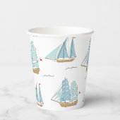 サマーシータイムセール付き可愛いヨット 紙コップ (裏面)