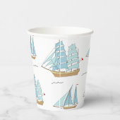 サマーシータイムセール付き可愛いヨット 紙コップ (右)