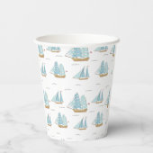 サマーシータイムセール付き可愛いヨット 紙コップ (裏面)