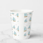 サマーシータイムセール付き可愛いヨット 紙コップ (左)