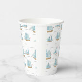 サマーシータイムセール付き可愛いヨット 紙コップ (右)