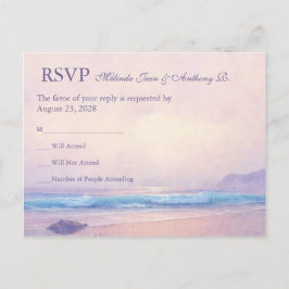 サマーシービーチ結婚式RSVPポストカード インビテーションポストカード