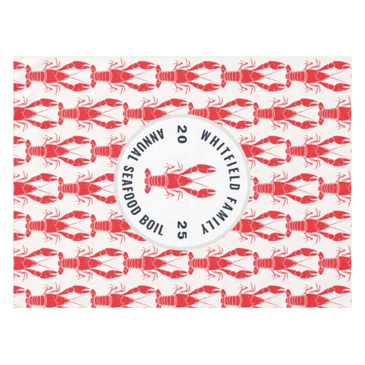 サマーシーフードボイルファミリーロブスターカスタムパーティー テーブルクロス (正面(横))