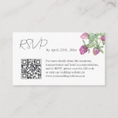 サマージャングルウォーターカラーフローラウェディングRSVP エンクロージャーカード (正面)