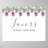 サマージャングルウォーターカラーフローラ結婚式の引き出物 ポスター (正面)