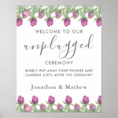 サマージャングルウォーターカラー結婚フローラのプラグ抜き ポスター (正面)