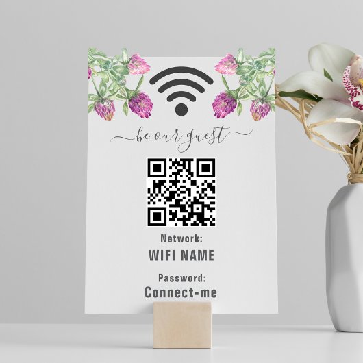 サマージャングルウォーターカラー結婚フローラのWifiサイン テーブルナンバー