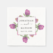 サマージャングルウォーターカラー結婚フローラ スタンダードカクテルナプキン (正面)