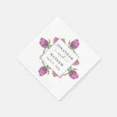 サマージャングルウォーターカラー結婚フローラ スタンダードカクテルナプキン (角)