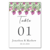 サマージャングルウォーターカラー結婚フローラ テーブルナンバー (裏面)