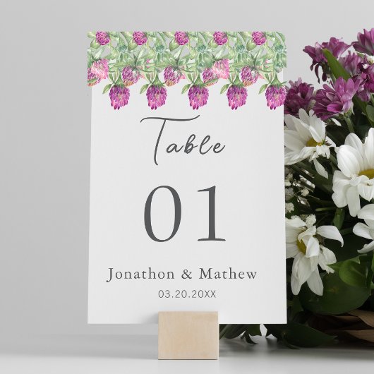 サマージャングルウォーターカラー結婚フローラ テーブルナンバー