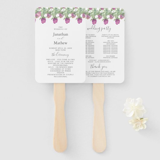 サマージャングルウォーターカラー結婚フローラ ハンドファン (正面&裏面)