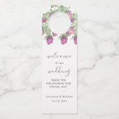 サマージャングルウォーターカラー結婚フローラ ボトルネックタグ (正面)