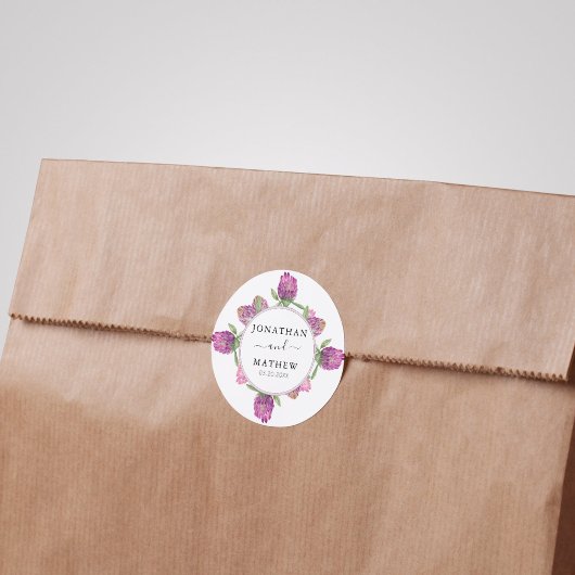 サマージャングルウォーターカラー結婚フローラ ラウンドシール