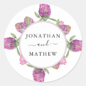サマージャングルウォーターカラー結婚フローラ ラウンドシール (正面)