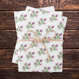 サマージャングルウォーターカラー結婚フローラ ラッピングペーパーシート