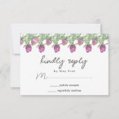 サマージャングルウォーターカラー結婚フローラ 出欠カード (正面)