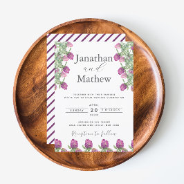 サマージャングルウォーターカラー結婚フローラ 招待状