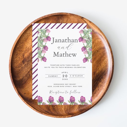 サマージャングルウォーターカラー結婚フローラ 招待状