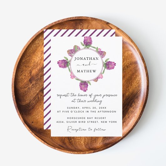 サマージャングルウォーターカラー結婚フローラ 招待状