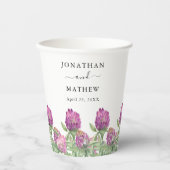 サマージャングルウォーターカラー結婚フローラ 紙コップ (正面)