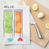 サマージュース名前をカスタムするキッチンタオル キッチンタオル (四つ折り)