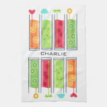 サマージュース名前をカスタムするキッチンタオル