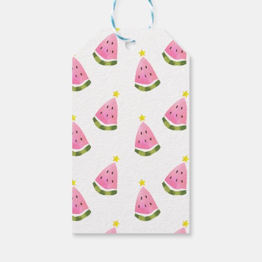 サマースイカクリスマスクリスマスツリーギフトラベル ギフトタグ (裏面)