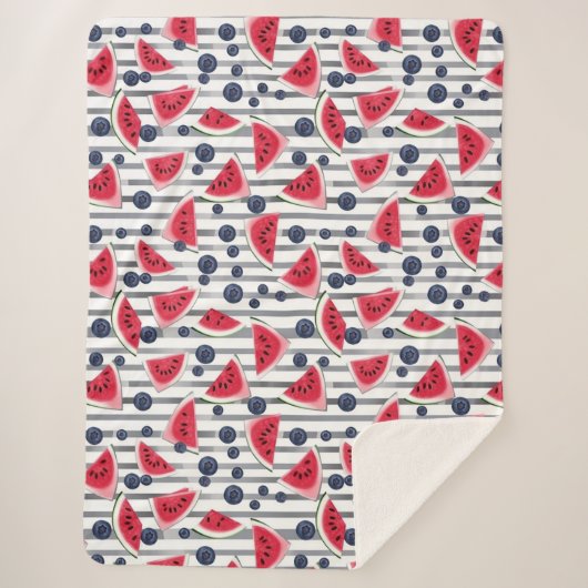 サマースイカストライプ シェルパブランケット (正面)