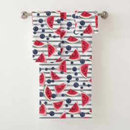 サマースイカストライプ バスタオルセット