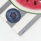 サマースイカストライプ フリースブランケット (角)