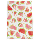 サマースイカスライス&金ゴールドハートパターン ミディアムペーパーバッグ (正面)