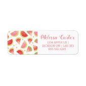 サマースイカスライス&金ゴールドハートパターン ラベル (正面)