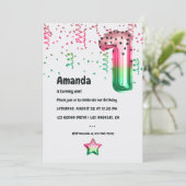 サマースイカバルーン1st誕生日パーティー 招待状 (スタンド正面)