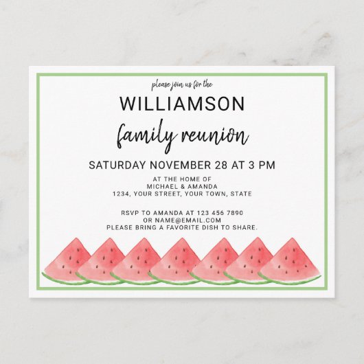 サマースイカファミリー懇親会 案内ポストカード (正面)