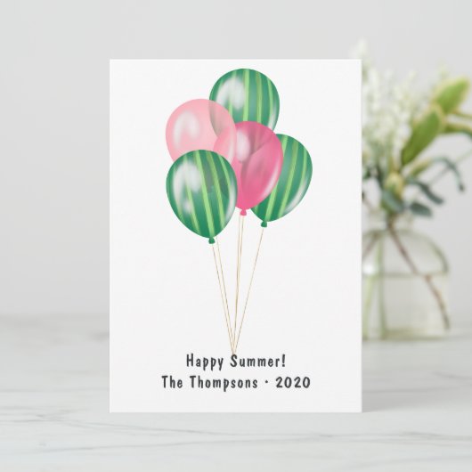 サマースイカーメロンズファミリーフォトコラージュ挨拶 シーズンカード (スタンド正面)