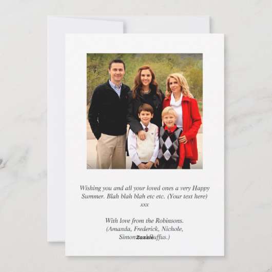 サマースイカーメロンズファミリーフォトコラージュ挨拶 シーズンカード (裏面)
