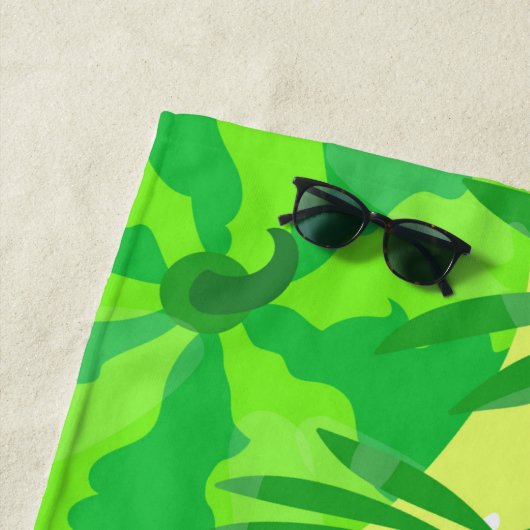 サマースイカ枝明るい熱帯 ビーチタオル (インサイチュ)