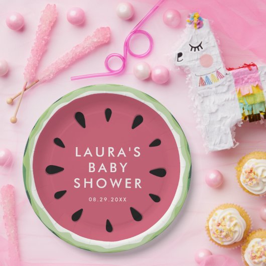 サマースイカ甘い小さな赤ちゃんシャワー ペーパープレート (パーティー)
