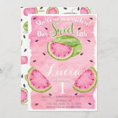 サマースイカ誕生日パーティー招待招待状 招待状 (正面/裏面)